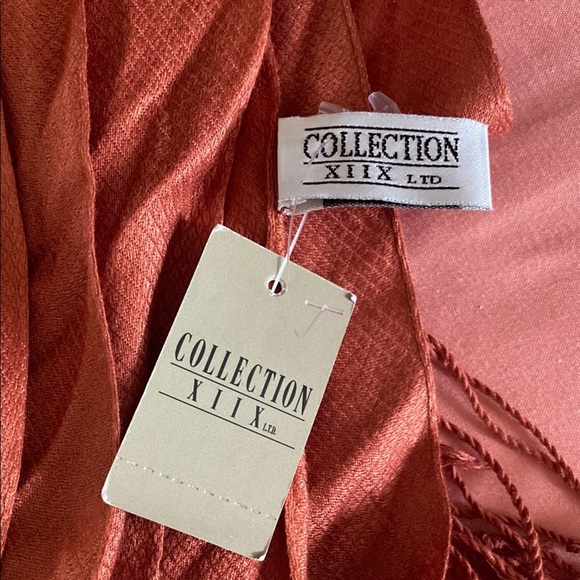 Collection XIIX LTD.  Woman’s Elegant Burnt Orange Shawl Wrap - Picture 7 of 7